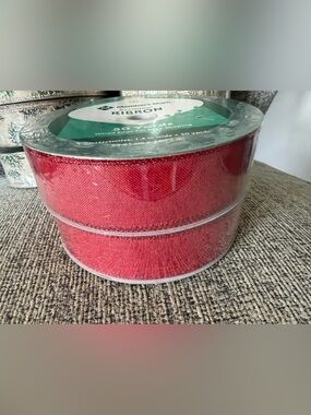Holiday Red Decorative Ribbon - 2 Rolls